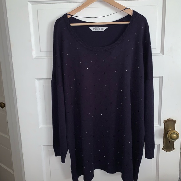 Studio Untold Navy scoop neck sweater, sparkly - Picture 6 of 7